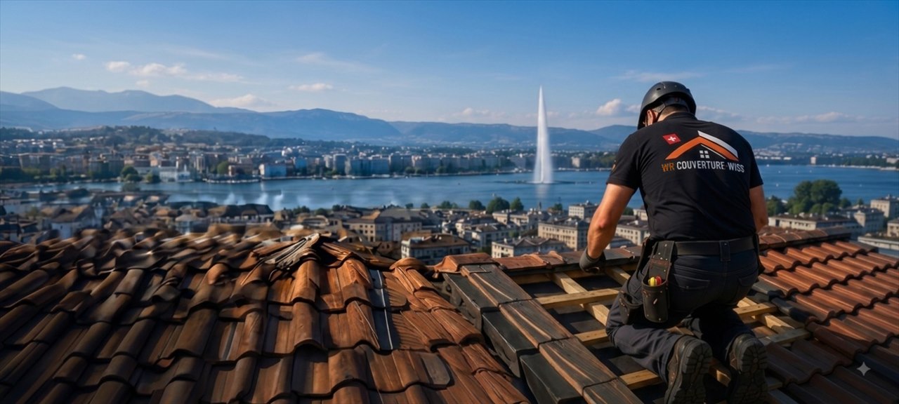 Photo d’illustration : couvreur au travail sur une toiture